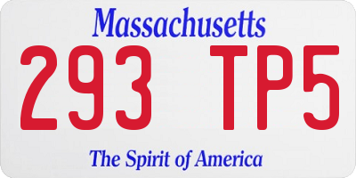 MA license plate 293TP5