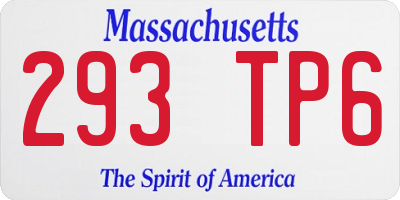 MA license plate 293TP6