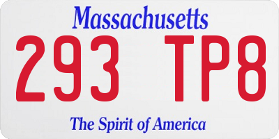 MA license plate 293TP8