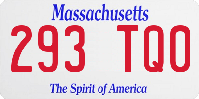MA license plate 293TQ0