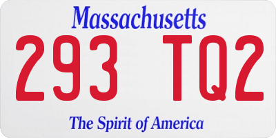 MA license plate 293TQ2
