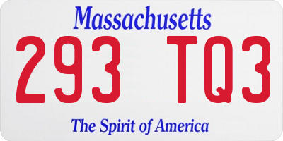 MA license plate 293TQ3