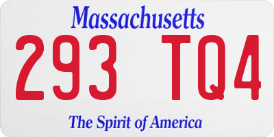 MA license plate 293TQ4