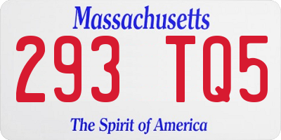 MA license plate 293TQ5