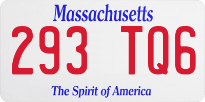 MA license plate 293TQ6
