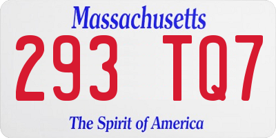 MA license plate 293TQ7