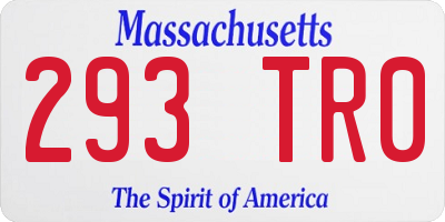 MA license plate 293TR0