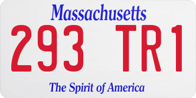 MA license plate 293TR1