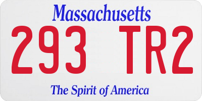 MA license plate 293TR2