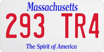 MA license plate 293TR4