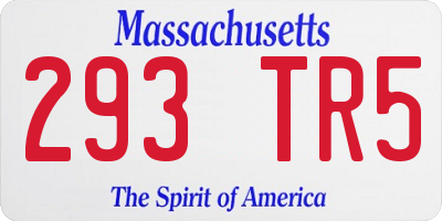 MA license plate 293TR5