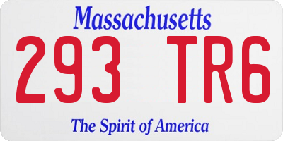MA license plate 293TR6