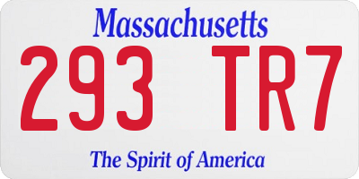 MA license plate 293TR7