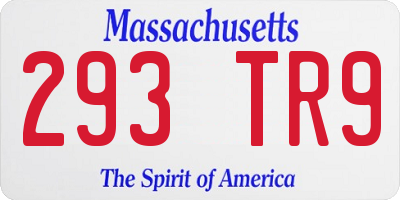MA license plate 293TR9