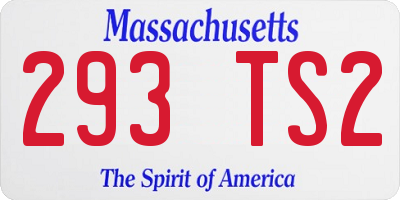 MA license plate 293TS2