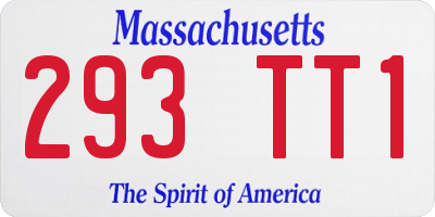 MA license plate 293TT1