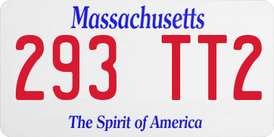 MA license plate 293TT2