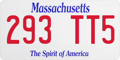 MA license plate 293TT5