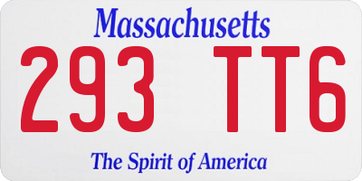 MA license plate 293TT6