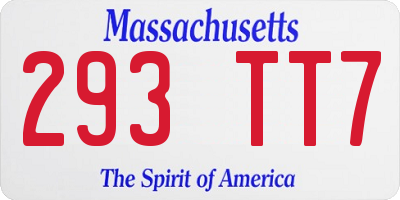 MA license plate 293TT7