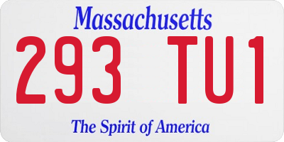 MA license plate 293TU1