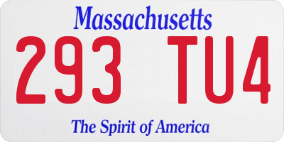 MA license plate 293TU4