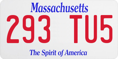 MA license plate 293TU5