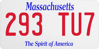 MA license plate 293TU7