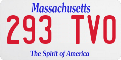 MA license plate 293TV0