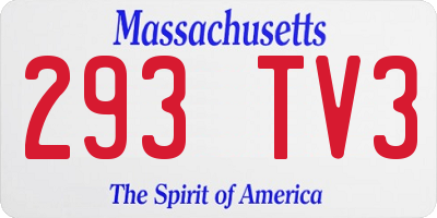 MA license plate 293TV3