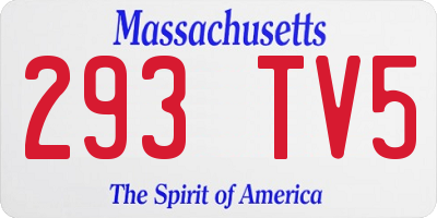 MA license plate 293TV5