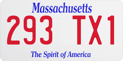 MA license plate 293TX1