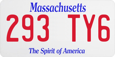MA license plate 293TY6