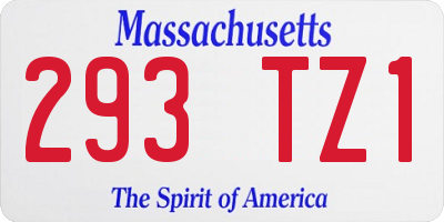 MA license plate 293TZ1