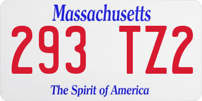 MA license plate 293TZ2