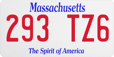MA license plate 293TZ6