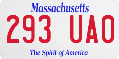 MA license plate 293UA0