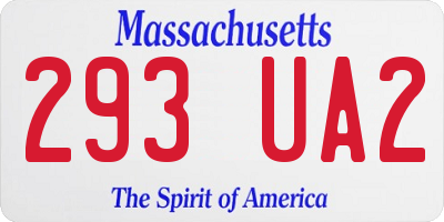 MA license plate 293UA2