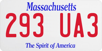 MA license plate 293UA3