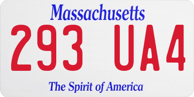 MA license plate 293UA4