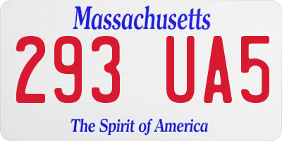 MA license plate 293UA5