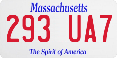 MA license plate 293UA7