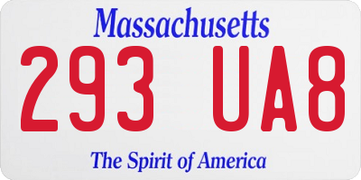 MA license plate 293UA8