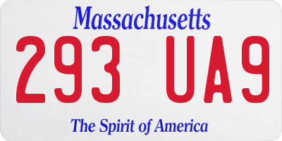 MA license plate 293UA9