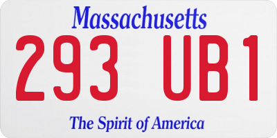 MA license plate 293UB1