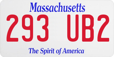 MA license plate 293UB2