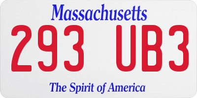MA license plate 293UB3