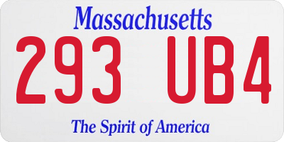 MA license plate 293UB4