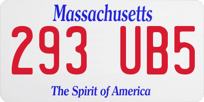 MA license plate 293UB5