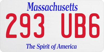 MA license plate 293UB6